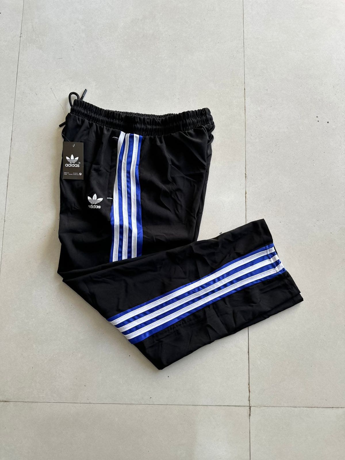 Black Blue Stripe Track Pants — track pants available at 2ND EXIT, Palakkad