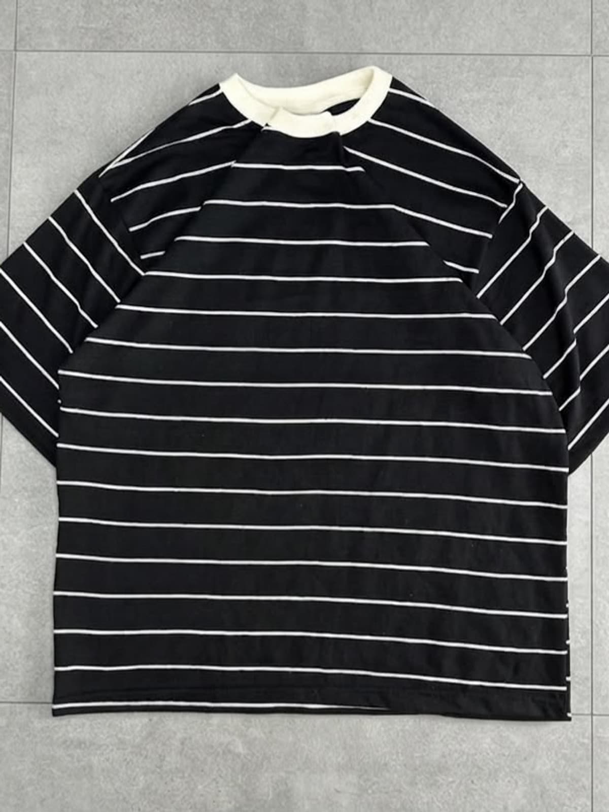Black Striped Oversized Shirt — shirts available at 2ND EXIT, Palakkad