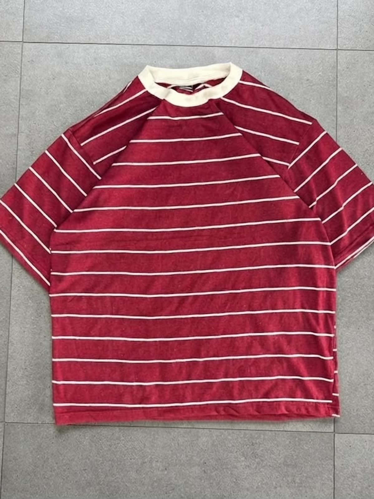 Maroon Striped Oversized Shirt — shirts available at 2ND EXIT, Palakkad