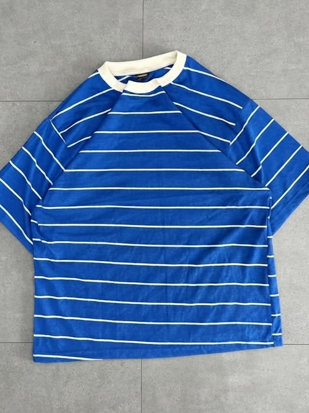 Royal Blue Striped Oversized Shirt — shirts available at 2ND EXIT, Palakkad